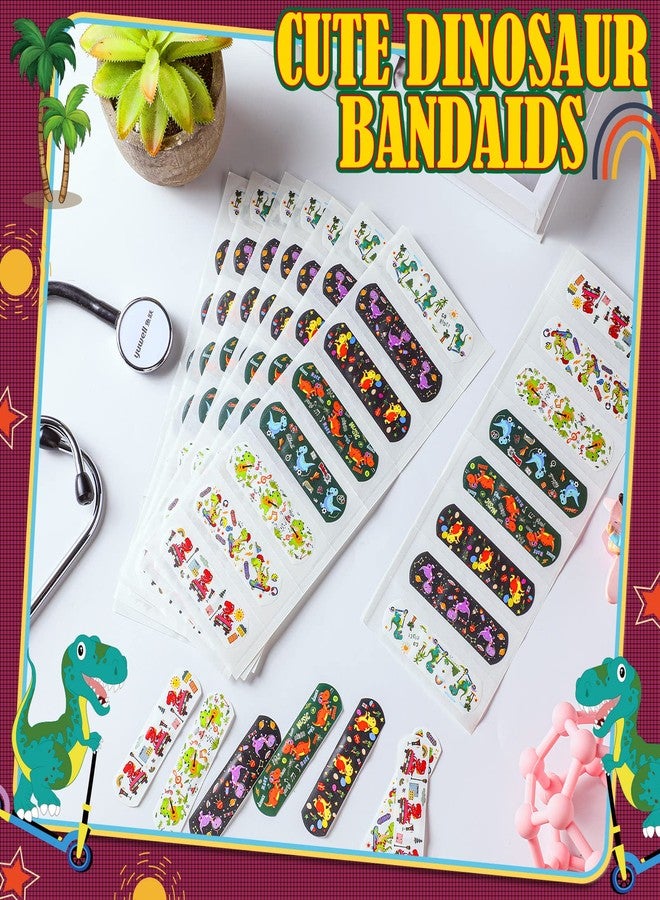 Perthlin 200 Pieces Kids Adhesive Bandage Bulk 8 Styles Cute Cartoon Dinosaur PE Waterproof Bandage Flexible Fabric for Children Travel Cuts Scrapes Wounds - Image 5